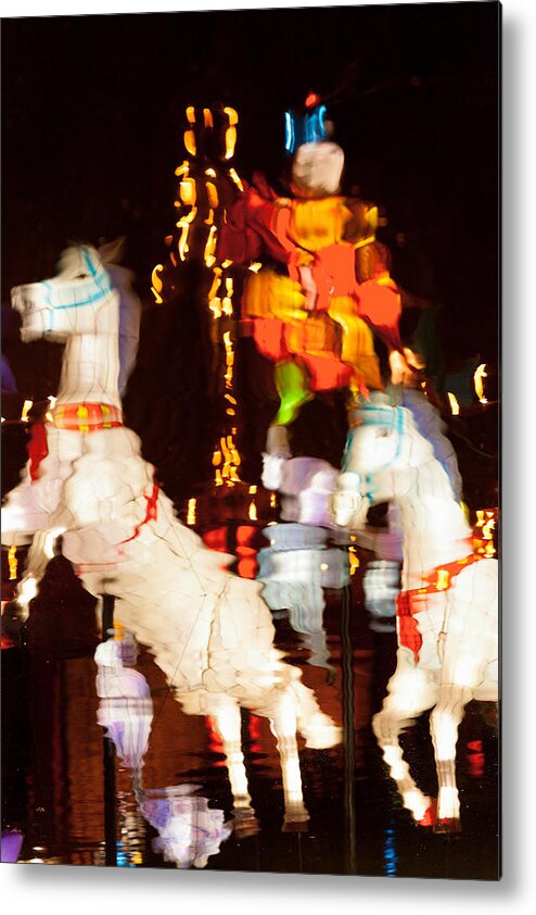 Chinese Lanterns Metal Print featuring the photograph Reflections 7030 Before by Ken Brodeur