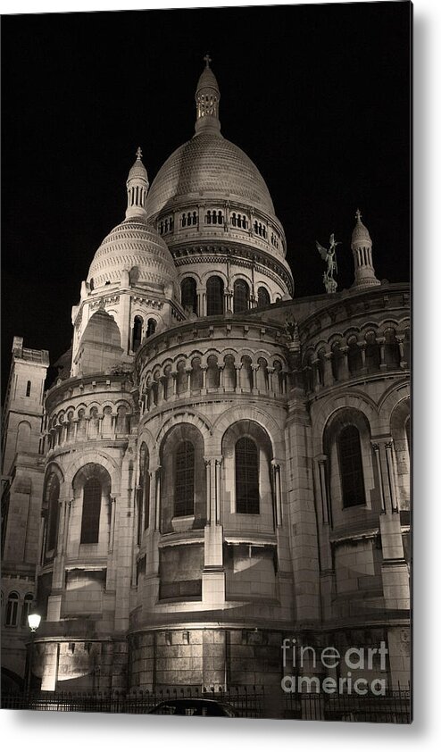 Sacre-coeur Metal Print featuring the photograph Sacre Coeur by night VII by Fabrizio Ruggeri