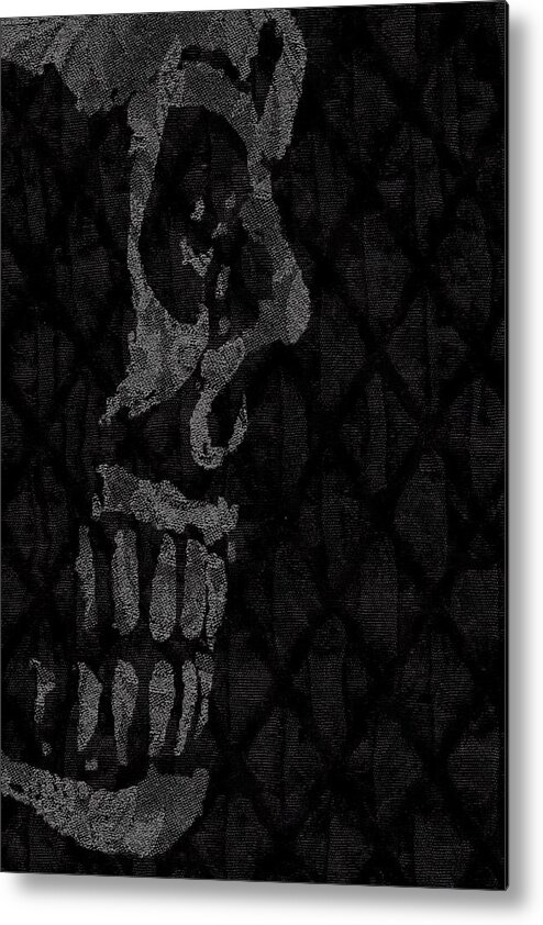 Skull Metal Print featuring the digital art Sombre Skull by Roseanne Jones