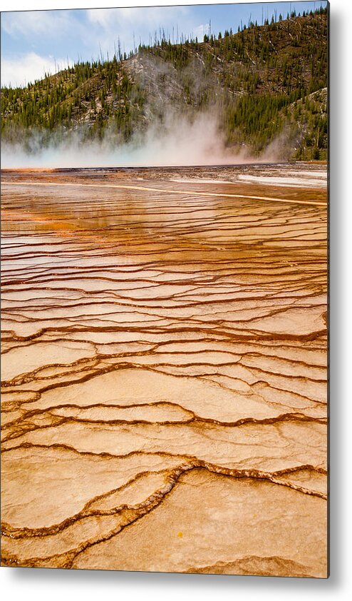 Yellowstone Metal Print featuring the photograph Steamy Terraces by Adam Pender