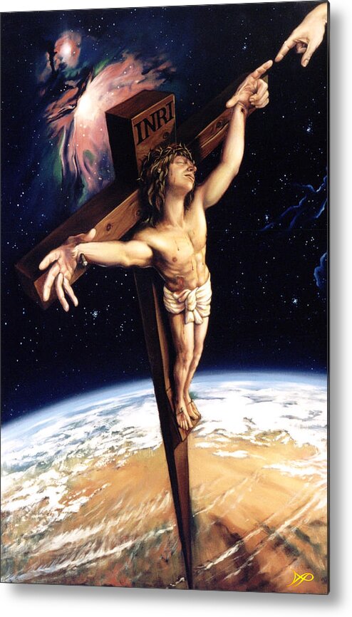 Cross Metal Print featuring the painting The Crossing by Patrick Anthony Pierson