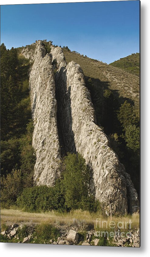 Fine Art Metal Print featuring the photograph The Devils Slide by Donna Greene