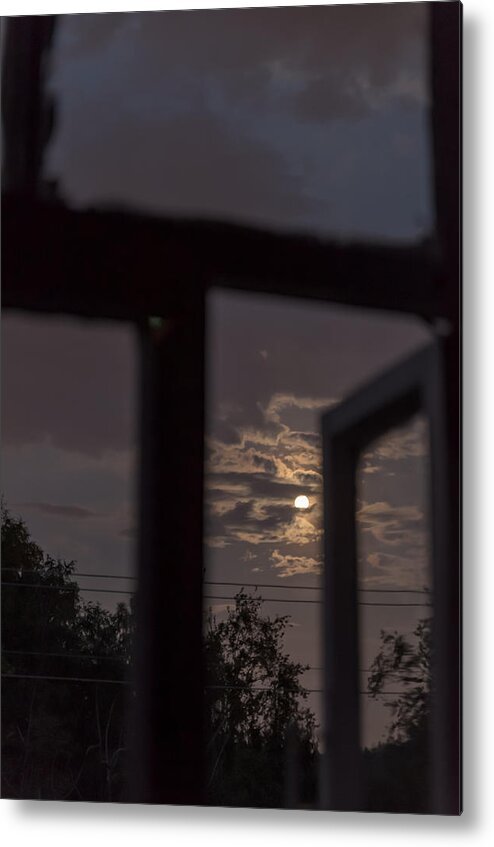 Amber Metal Print featuring the photograph The Full Moon by Michael Goyberg