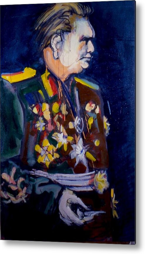 Portraits Metal Print featuring the painting Tito by Les Leffingwell