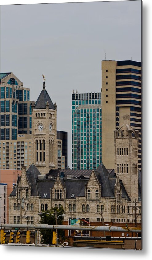 Castellated Metal Print featuring the photograph Union Station in Downtown Nashville by Ed Gleichman