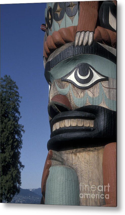 Vancouver Metal Print featuring the photograph Vancouver Totem Pole by John Mitchell