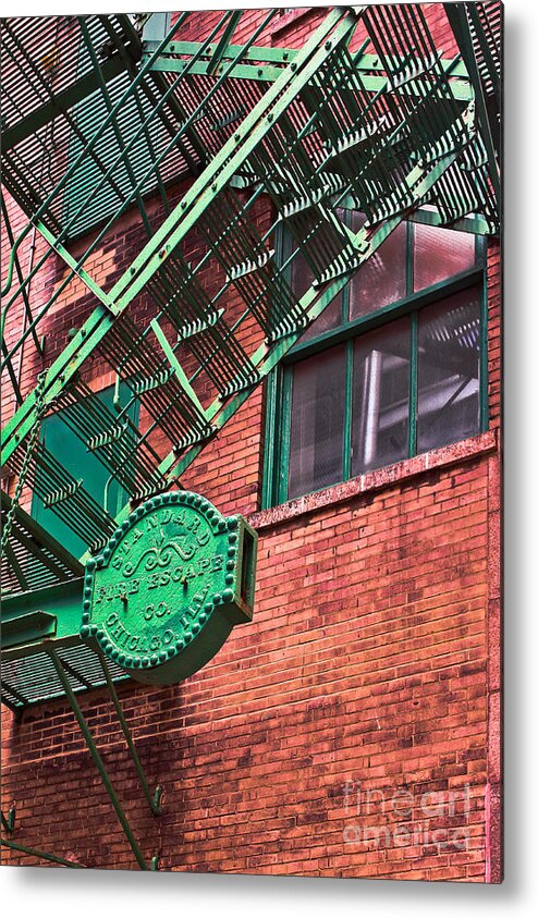 Architectural Metal Print featuring the photograph Vintage Fire Escape by Lawrence Burry