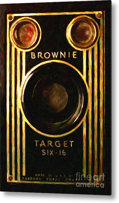 Kodak Metal Print featuring the photograph Vintage Kodak Brownie Target Six-16 Camera . Version 2 by Wingsdomain Art and Photography