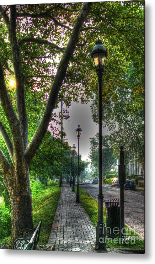 Hdr Metal Print featuring the photograph Walkway down Riverside Drive by Jeremy Lankford