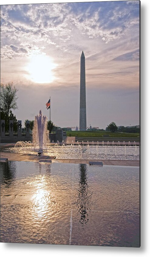 Washington Monument Metal Print featuring the photograph Washington Monument from the World War II Memorial by Jim Moore
