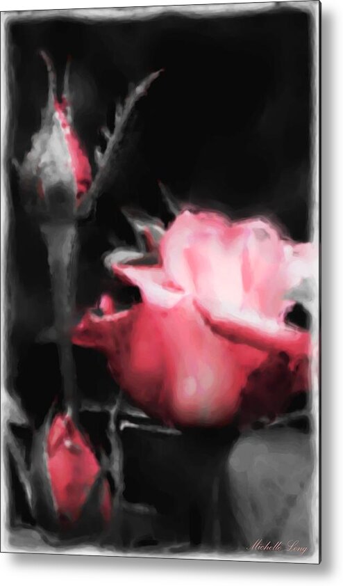 Watercolor Metal Print featuring the painting Watercolor Rose by Michelle Joseph-Long