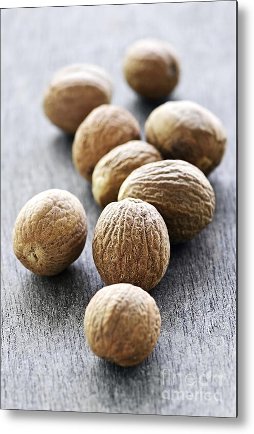 Nutmeg Metal Print featuring the photograph Spices 7 - Nutmeg by Elena Elisseeva
