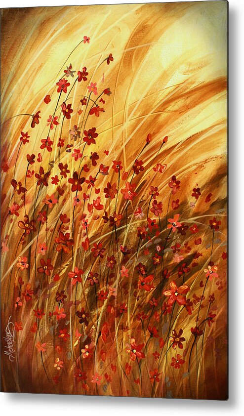 Flowers Metal Print featuring the painting ' Summer Breeze' by Michael Lang