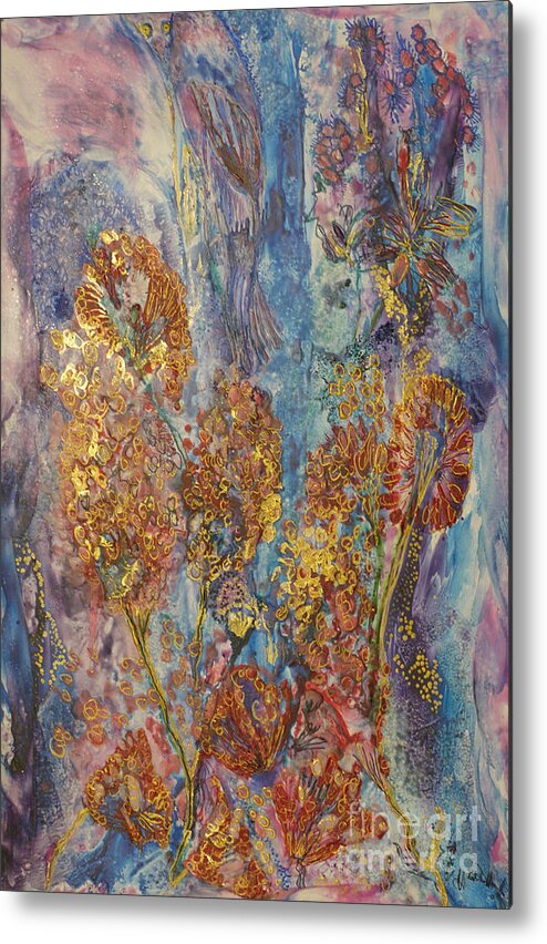 Metal Print featuring the painting Happy New Year 2010 by Heather Hennick