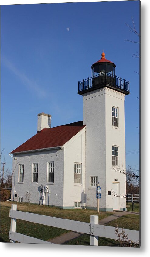 Lighthouse Metal Print featuring the photograph Sand Point Lighthouse Escanaba by Charles and Melisa Morrison