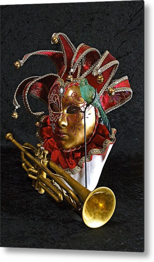 Venetian Mask Metal Print featuring the photograph Venitian Joker by Elf EVANS