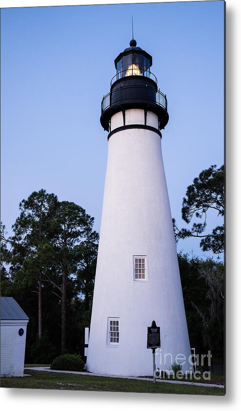Amelia Island Lighthouse Metal Print featuring the photograph Amelia Island Lighthouse-Fernandina Beach Florida #1 by Dawna Moore Photography
