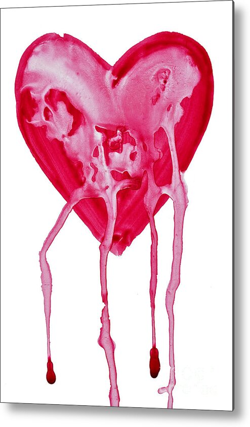 Valentine's Day Metal Print featuring the painting Bleeding Heart #1 by Michal Boubin