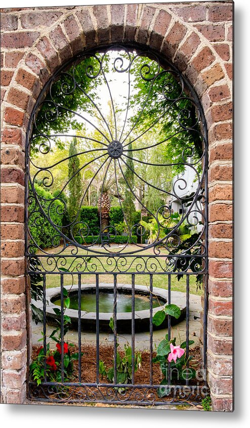Charleston Garden Metal Print featuring the photograph Charleston Gated Garden #1 by Dawna Moore Photography