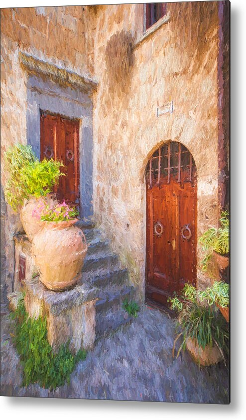 Bagnoregio Metal Print featuring the photograph Courtyard of Tuscany by David Letts