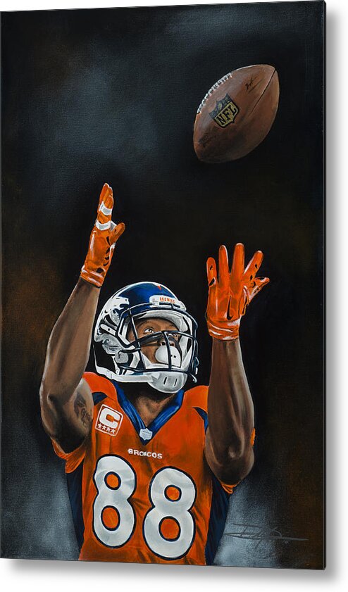 Bronco Metal Print featuring the drawing Demaryius Thomas #1 by Don Medina