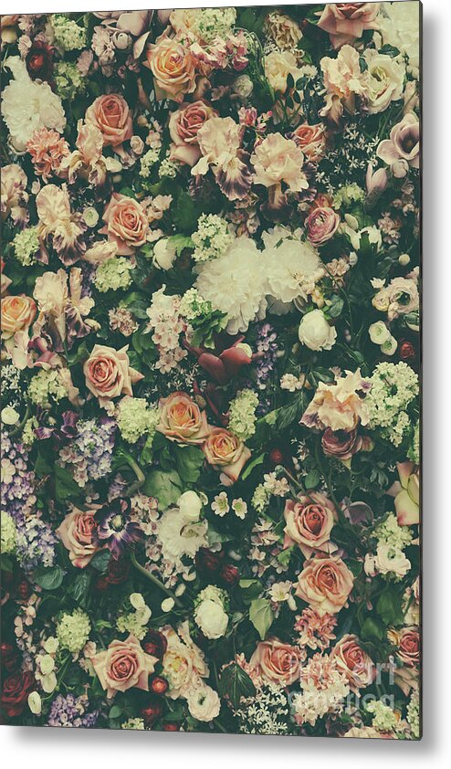 Flower Metal Print featuring the photograph Fresh flower pattern background #1 by Jelena Jovanovic