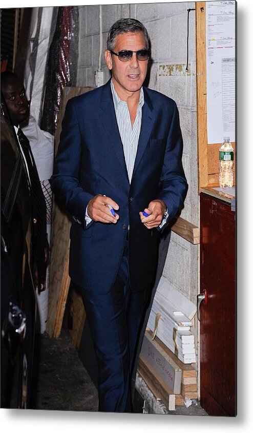 George Clooney Metal Print featuring the photograph George Clooney, Leaves The Live With #1 by Everett