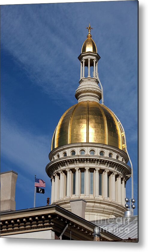 New Jersey Metal Print featuring the photograph Gold dome of the New Jersey State Capitol #2 by Anthony Totah