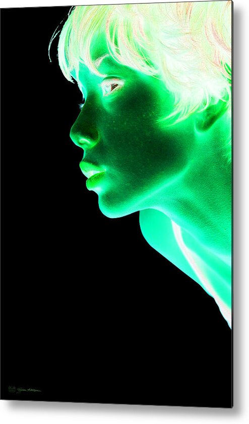 'visual Art Pop' Collection By Serge Averbukh Metal Print featuring the photograph Inverted Realities - Green #1 by Serge Averbukh