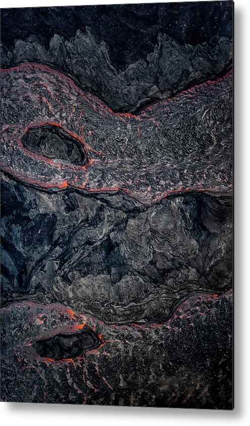 Lava Metal Print featuring the photograph Lava River Texture #1 by Christopher Johnson