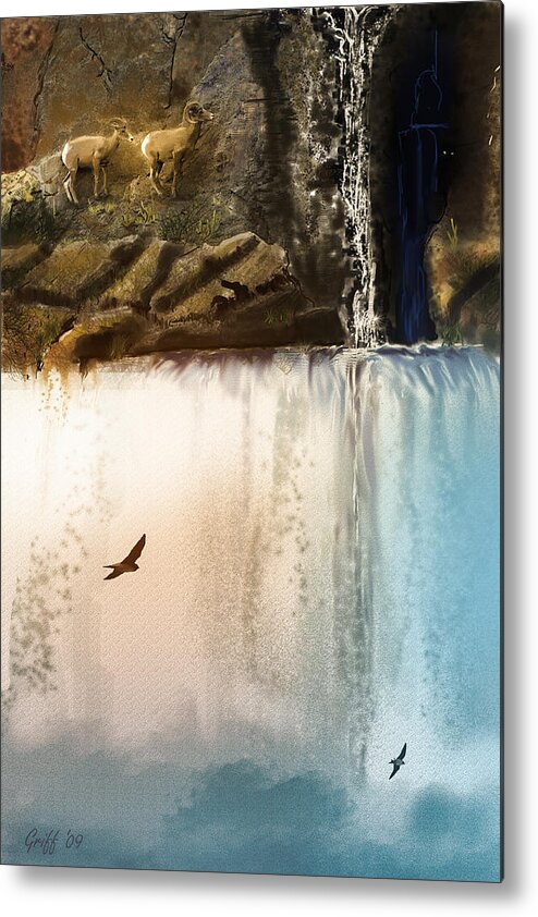 Rocky Mountain Sheep Metal Print featuring the digital art Lost River #1 by J Griff Griffin
