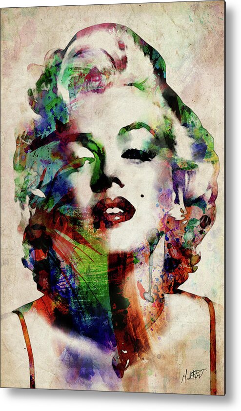 Marilyn Metal Poster featuring the digital art Marilyn #1 by Michael Tompsett