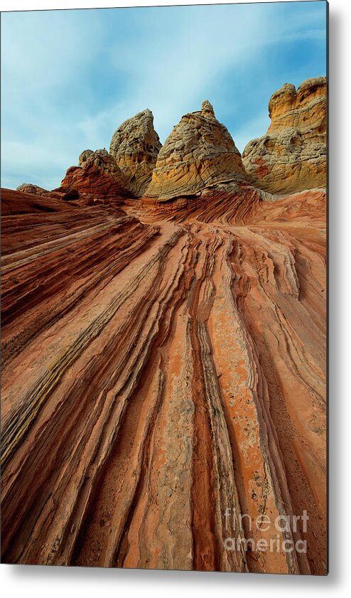Sandstone Metal Print featuring the photograph Red Desert Lines #2 by Michael Dawson