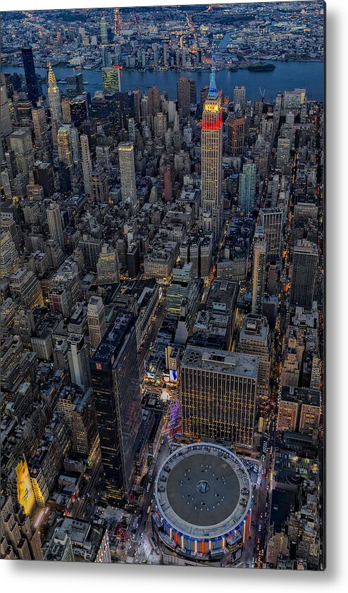Aerial View Metal Print featuring the photograph September 11 NYC Tribute by Susan Candelario
