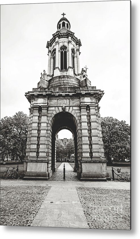 Trinity College Metal Print featuring the photograph Trinity College Campanille - sepia toned by Scott Pellegrin