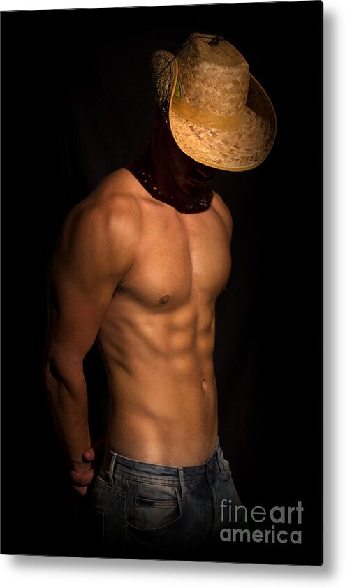 Nude Metal Print featuring the photograph Western Man by Mark Ashkenazi