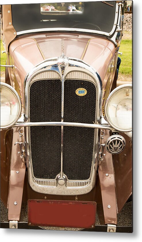1931 Willys Convertible Car Metal Print featuring the photograph 1931 Willys Convertible Car Antique Vintage Automobile Photograp by M K Miller