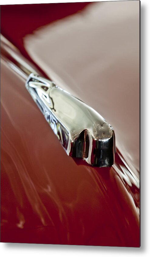 1948 Crosley Convertible Metal Print featuring the photograph 1948 Crosley Convertible Hood Ornament by Jill Reger