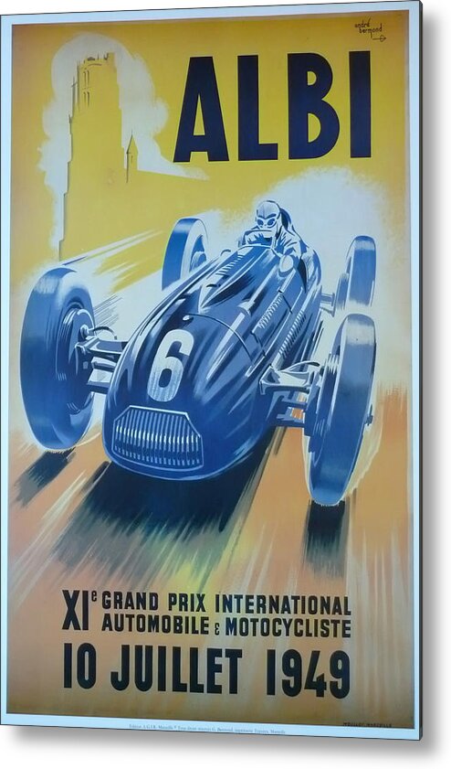 F1 Metal Print featuring the digital art 1949 Albi Grand Prix by Georgia Clare