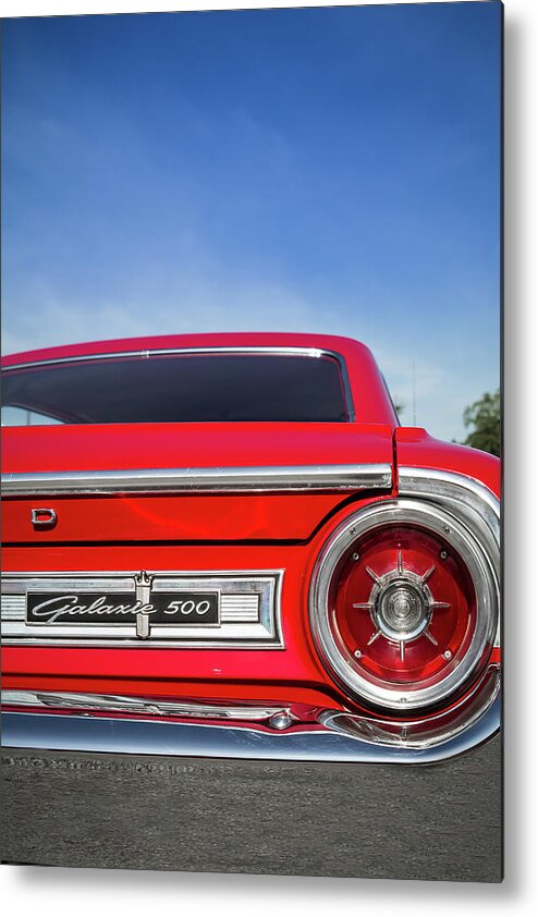 1964 Metal Print featuring the photograph 1964 Ford Galaxie 500 Taillight and Emblem by Ron Pate