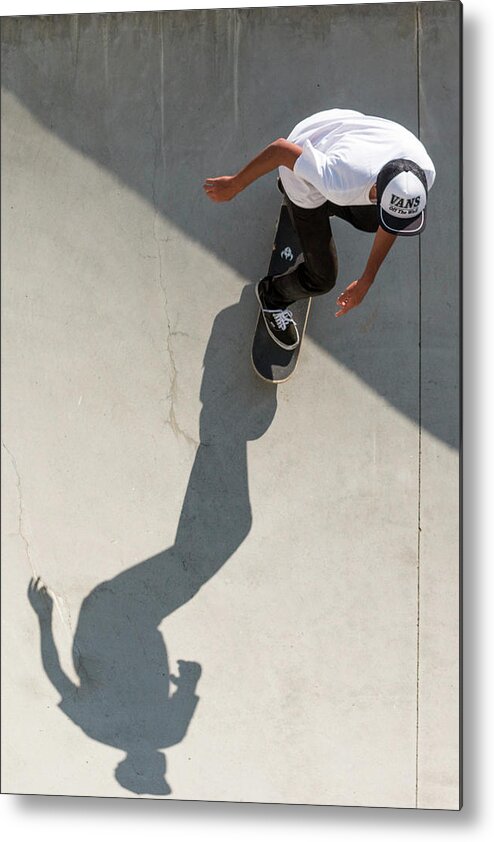 California Metal Print featuring the photograph Colombian Skater Cris Arevalo at Pala Skatepark San Diego Califo #2 by Adam Rainoff