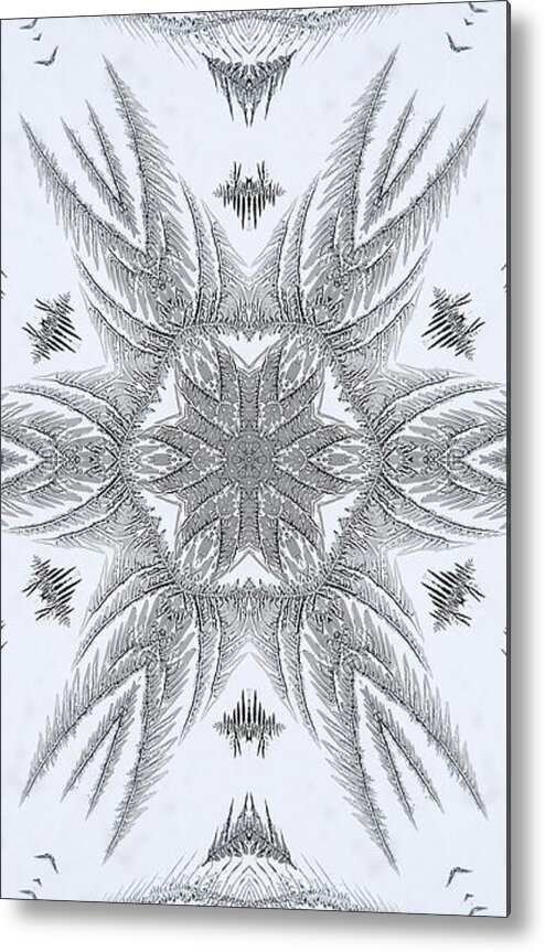 Mccombie Metal Print featuring the digital art Fern Frost Mandala #4 by J McCombie