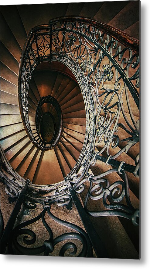 Staircase Metal Print featuring the photograph Ornamented spiral staircase #2 by Jaroslaw Blaminsky
