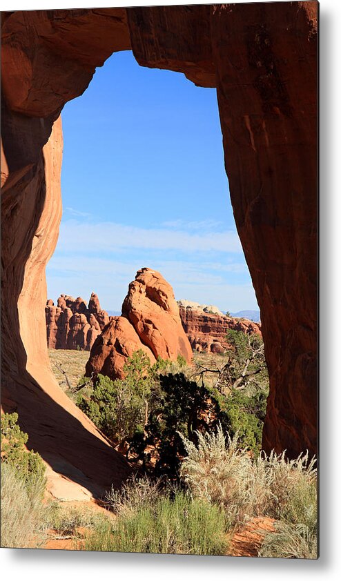 Devil's Garden Metal Print featuring the photograph Pine Tree Arch in Arches National Park #2 by Pierre Leclerc Photography