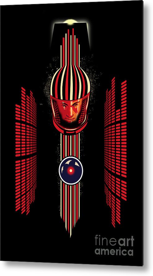 Space Metal Print featuring the painting 2001 Spaceman by Sassan Filsoof