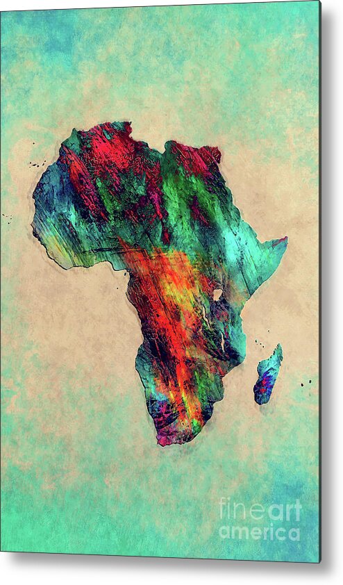 Africa Metal Print featuring the painting Africa map by Justyna Jaszke JBJart