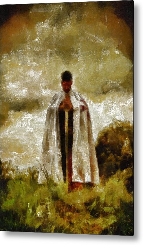 Rome Metal Print featuring the painting Knights Templar #3 by Esoterica Art Agency