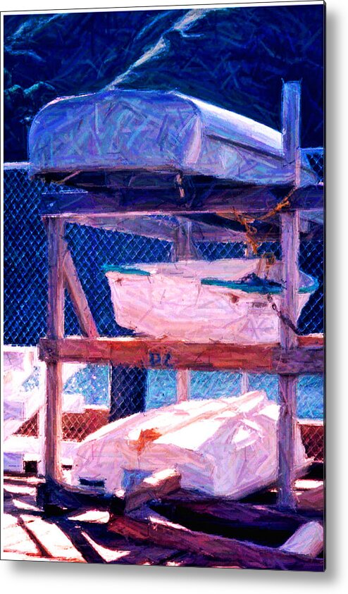 Boats Metal Print featuring the photograph 3 Little Dingies by Gary Brandes