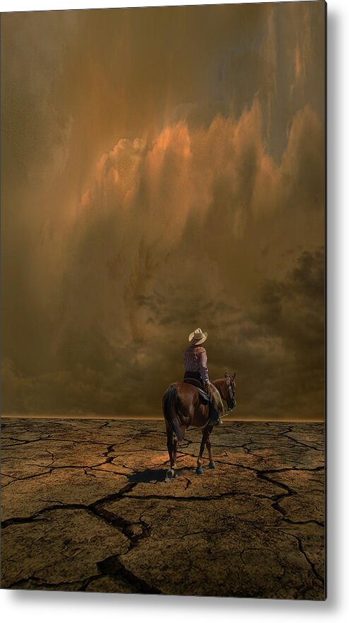 Cowboy Metal Print featuring the photograph 4378 by Peter Holme III