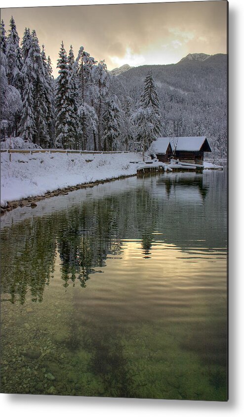 Winter Metal Print featuring the photograph Alpine winter reflections #5 by Ian Middleton